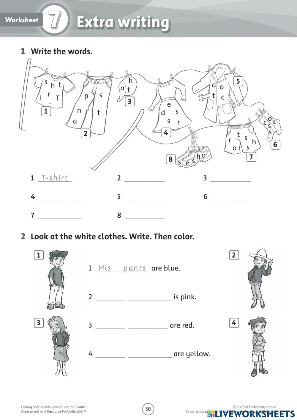 Extra Activities Unit 7