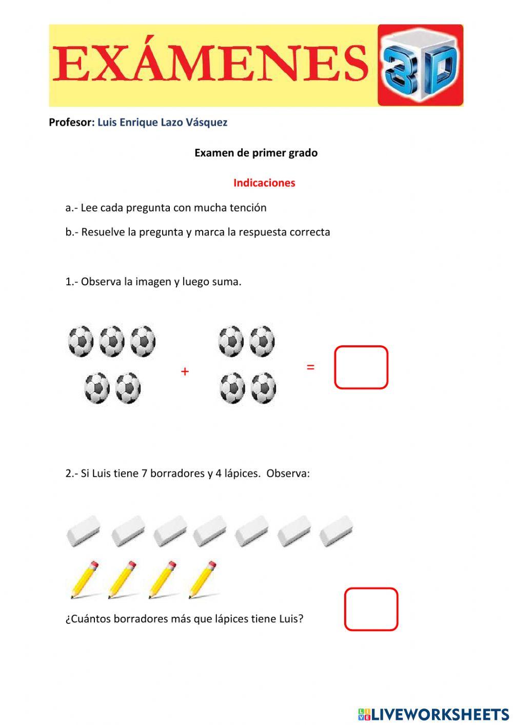 Examen de primer grado