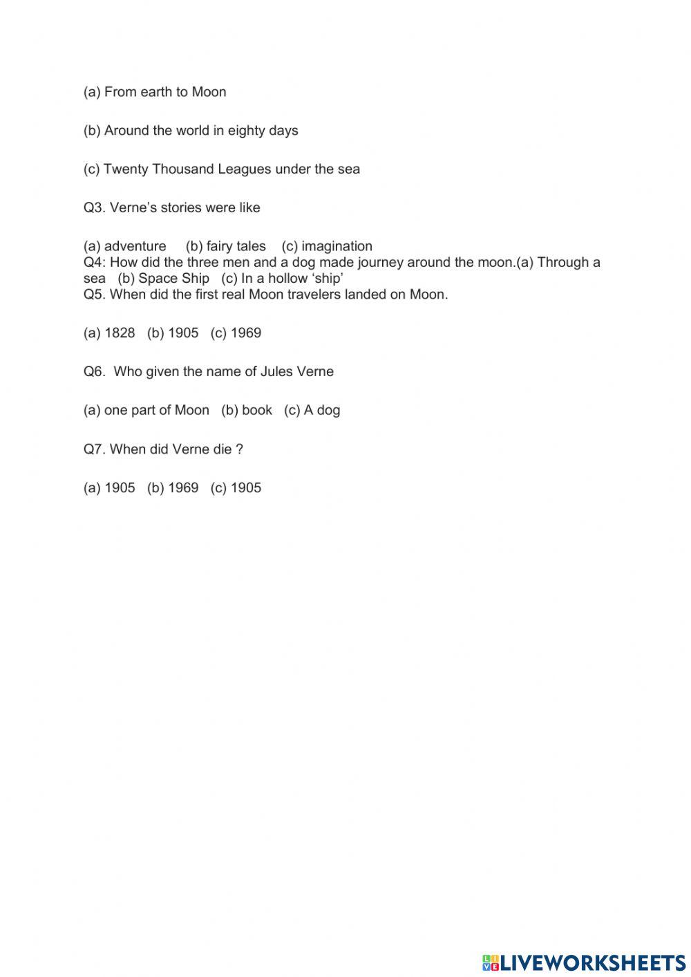 Unseen Passage For Class 3