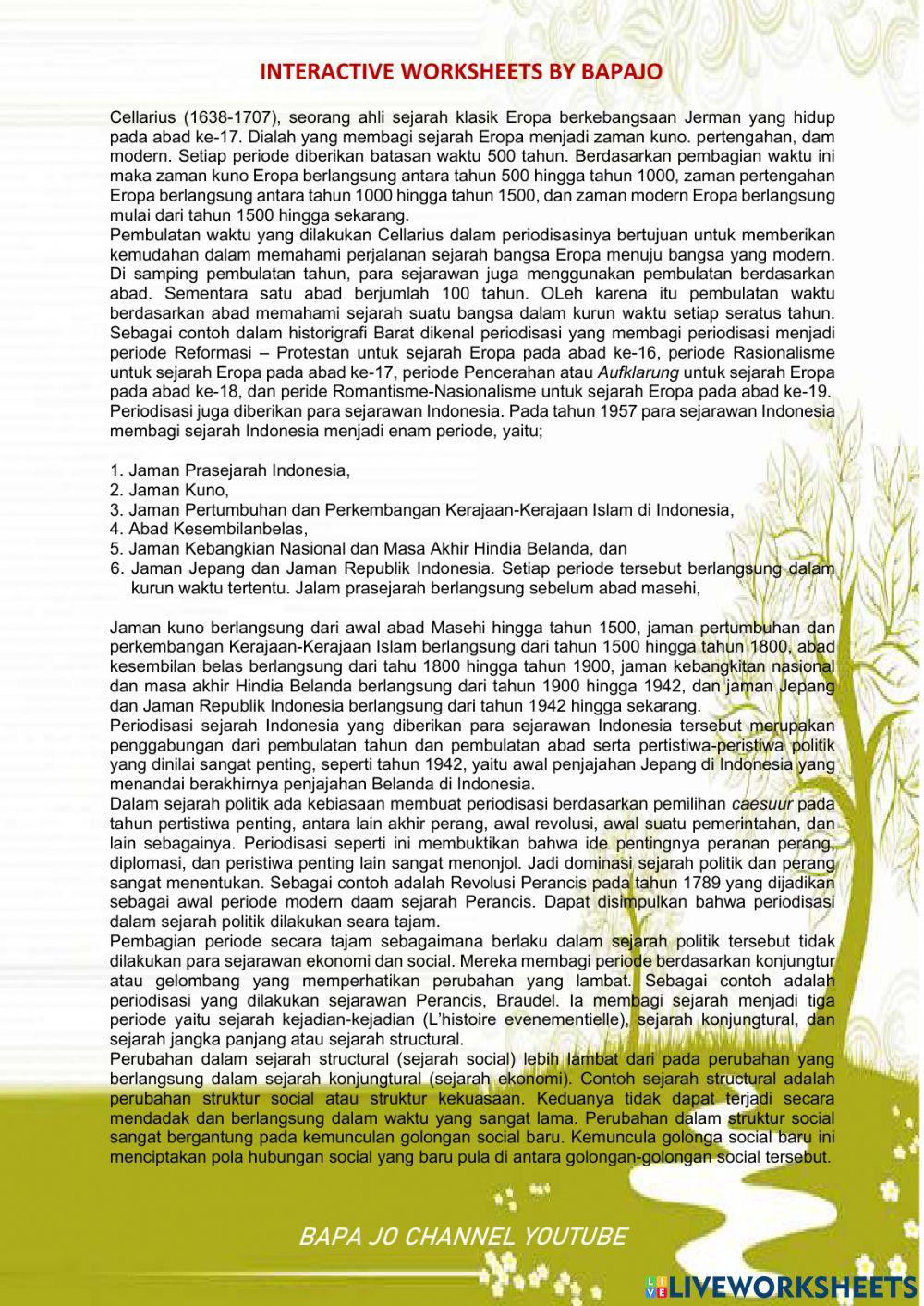 Menulusuri konsep sejarah