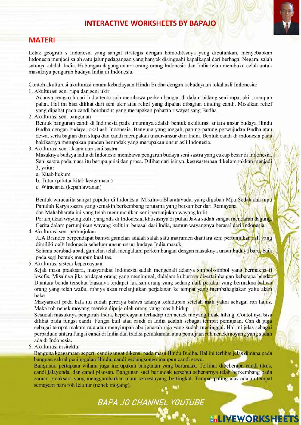 Silang budaya lokal dan hindu budha