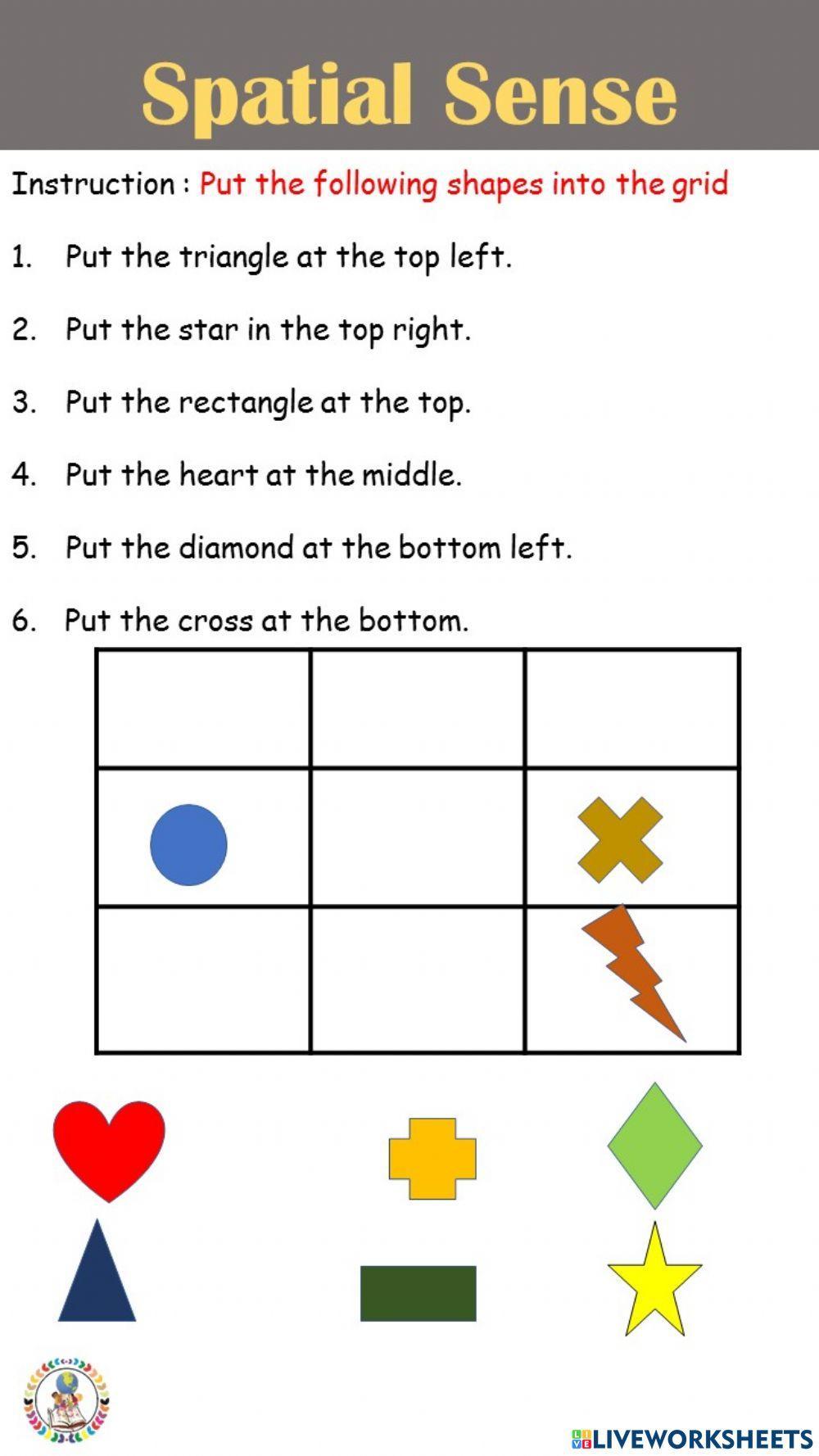 Spatial sense worksheet | Live Worksheets
