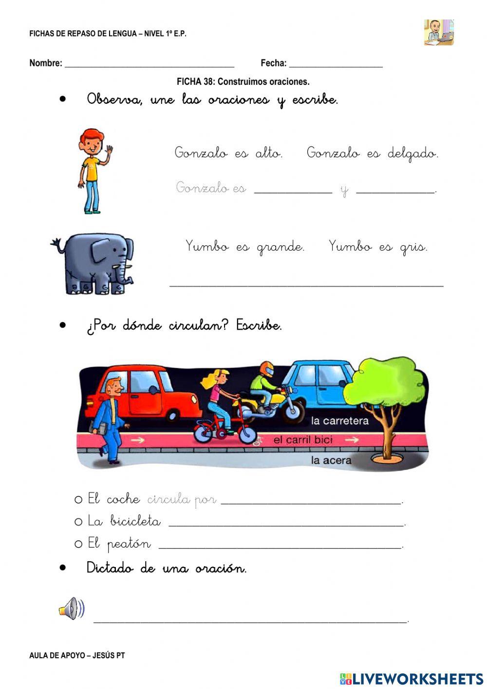Ficha Lengua 38-1EP-Construimos oraciones