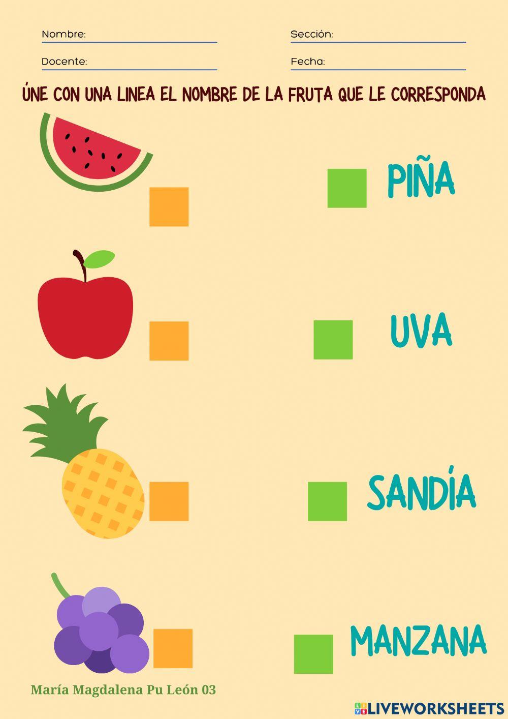 Frutas y sus Nombres