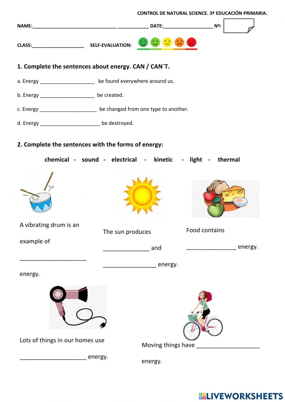 Unit 8. energy test (science 3º ep)