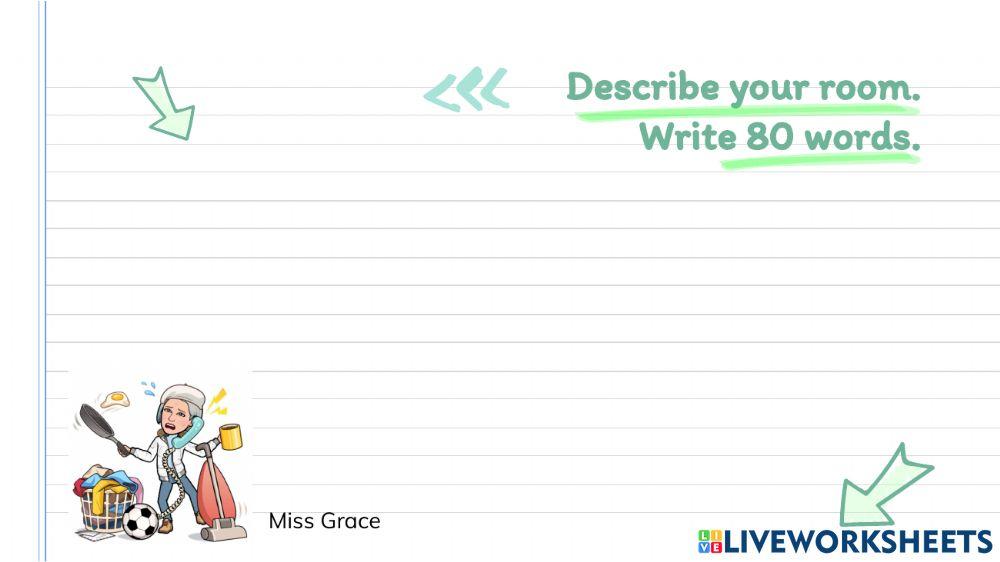 Writing, Describe your room A2