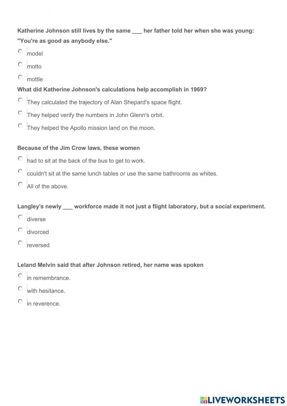 Hidden Figures - Before watching the film