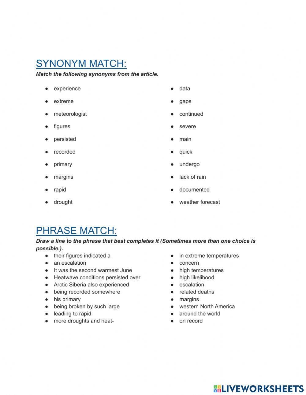 Extreme Heat - Reading-Listening