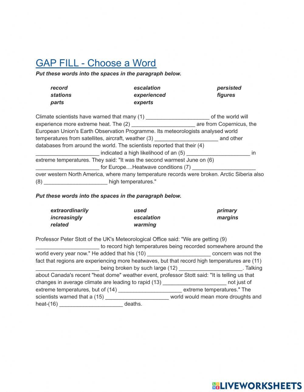 Extreme Heat - Reading-Listening