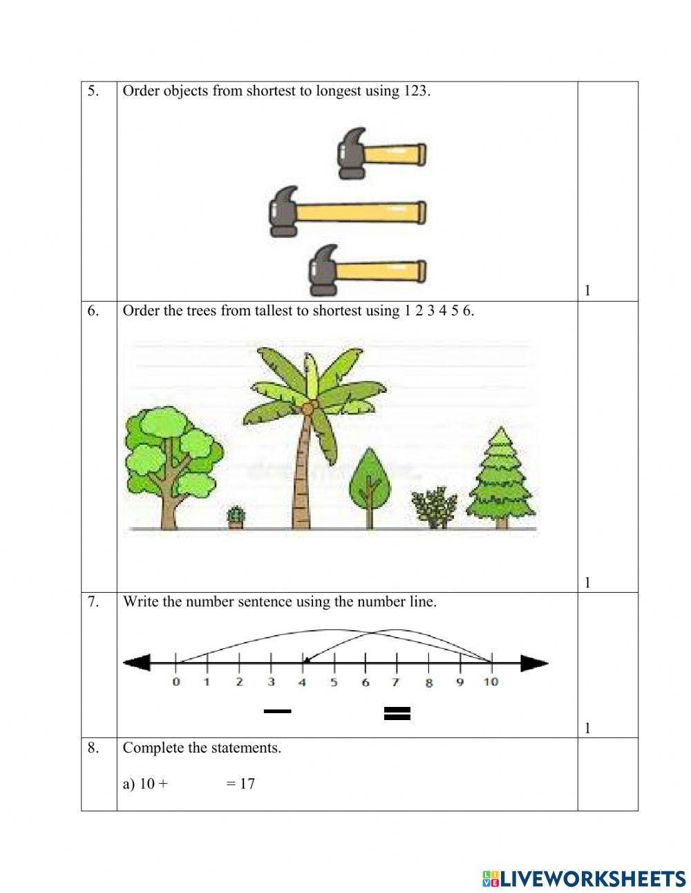 Mathematics Weekly Test