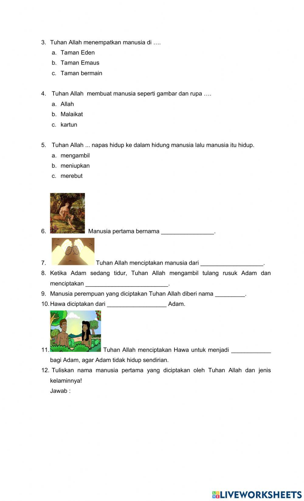 Latihan Ulangan Agama Semester 1