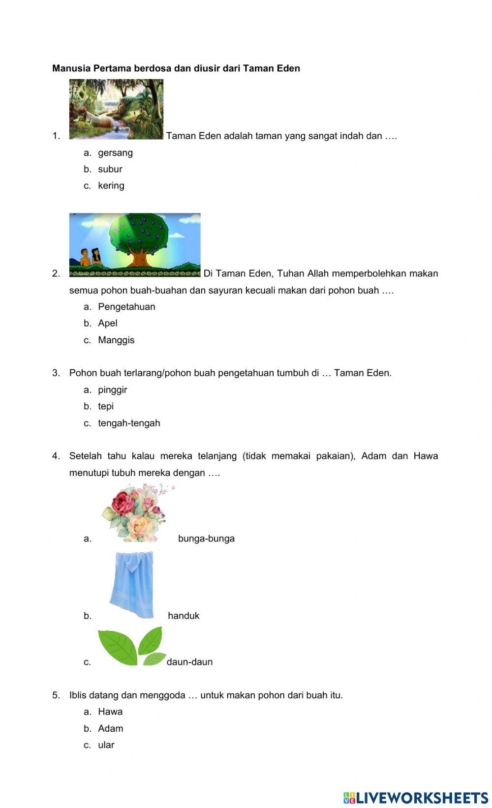 Latihan Ulangan Agama Semester 1