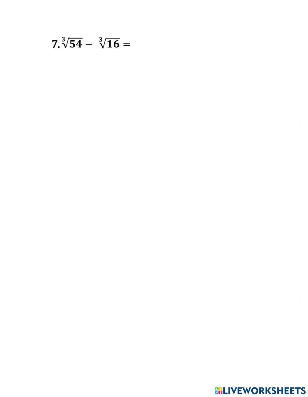 Adicion y sustracion de radicales