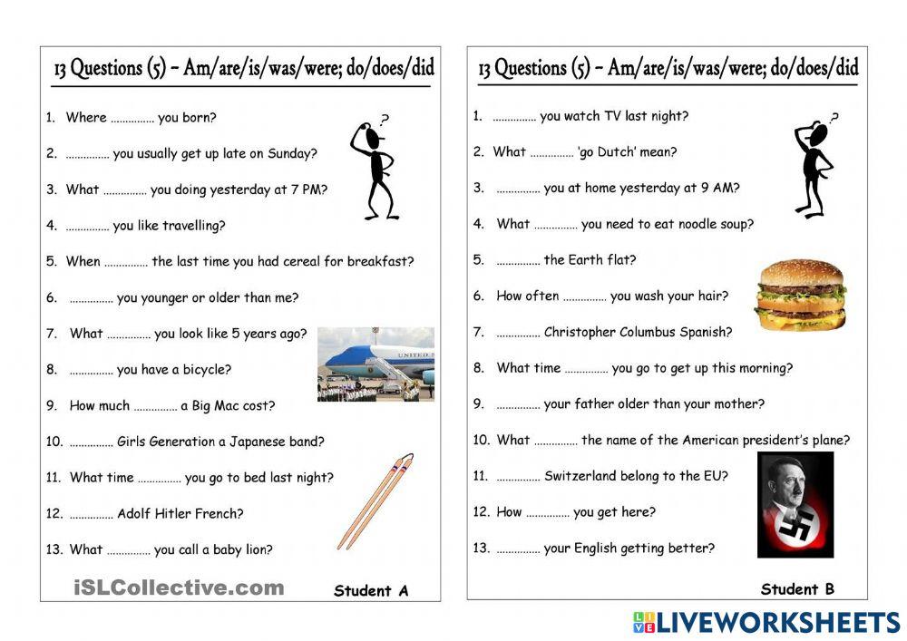 am is are was were do does did 