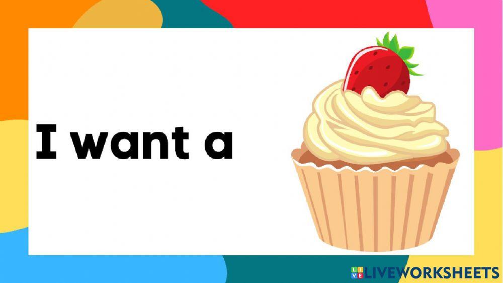 Listen and repeat: I want-Countable nouns