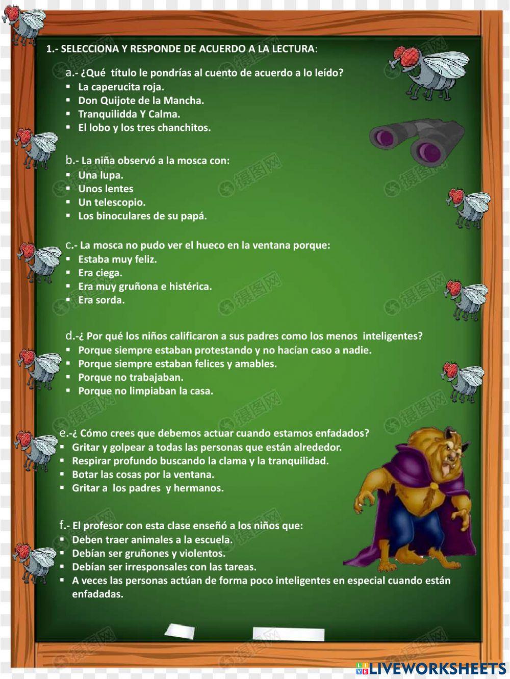 LECTURA COMPRENSIVA  5TO DE BÁSICA