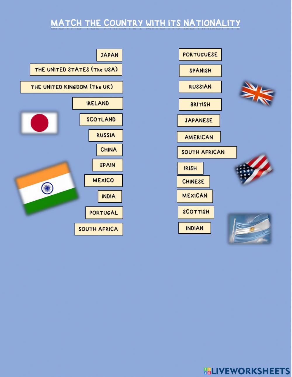 Countries and nationalities