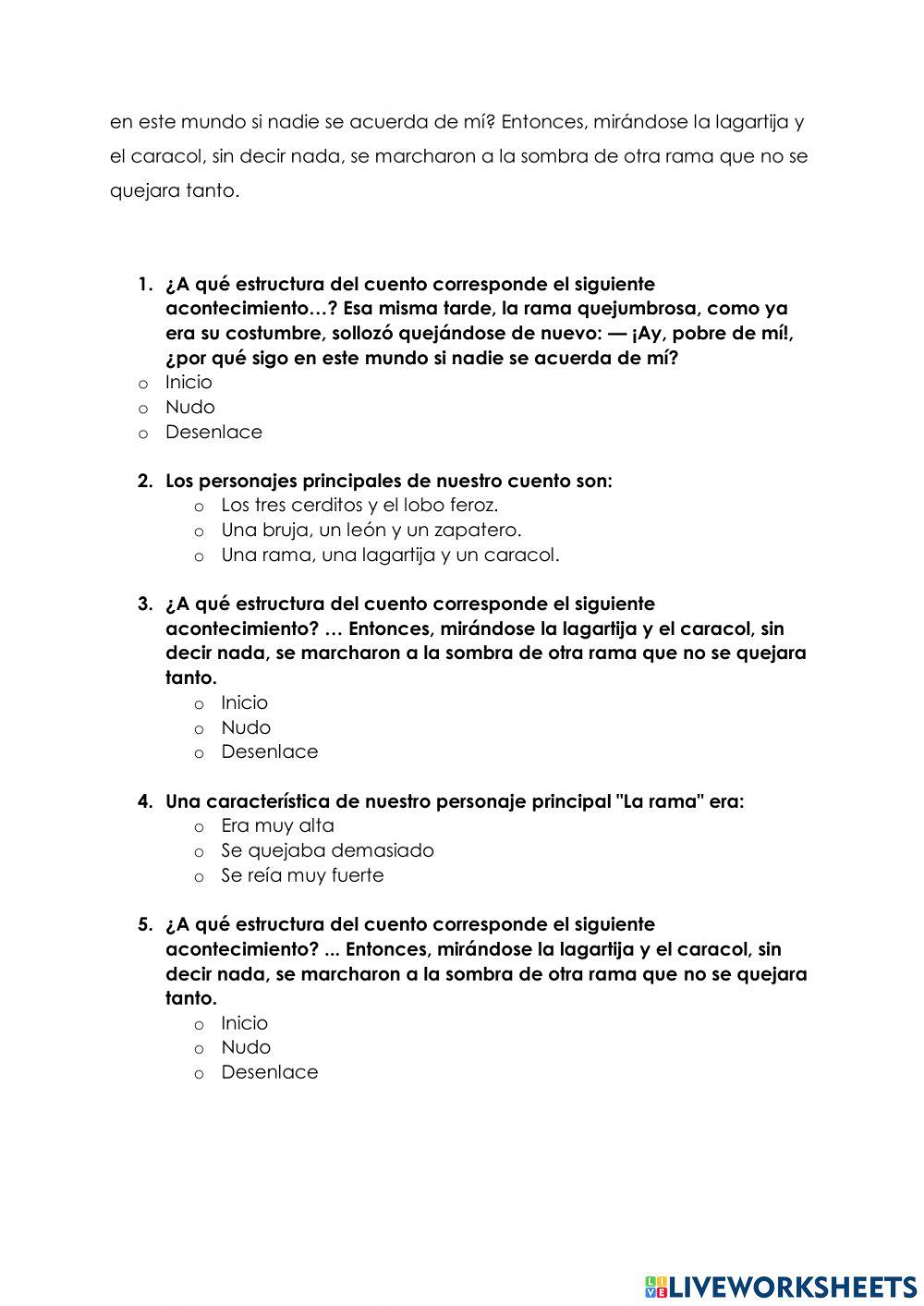 Escritura de cuento y sus partes