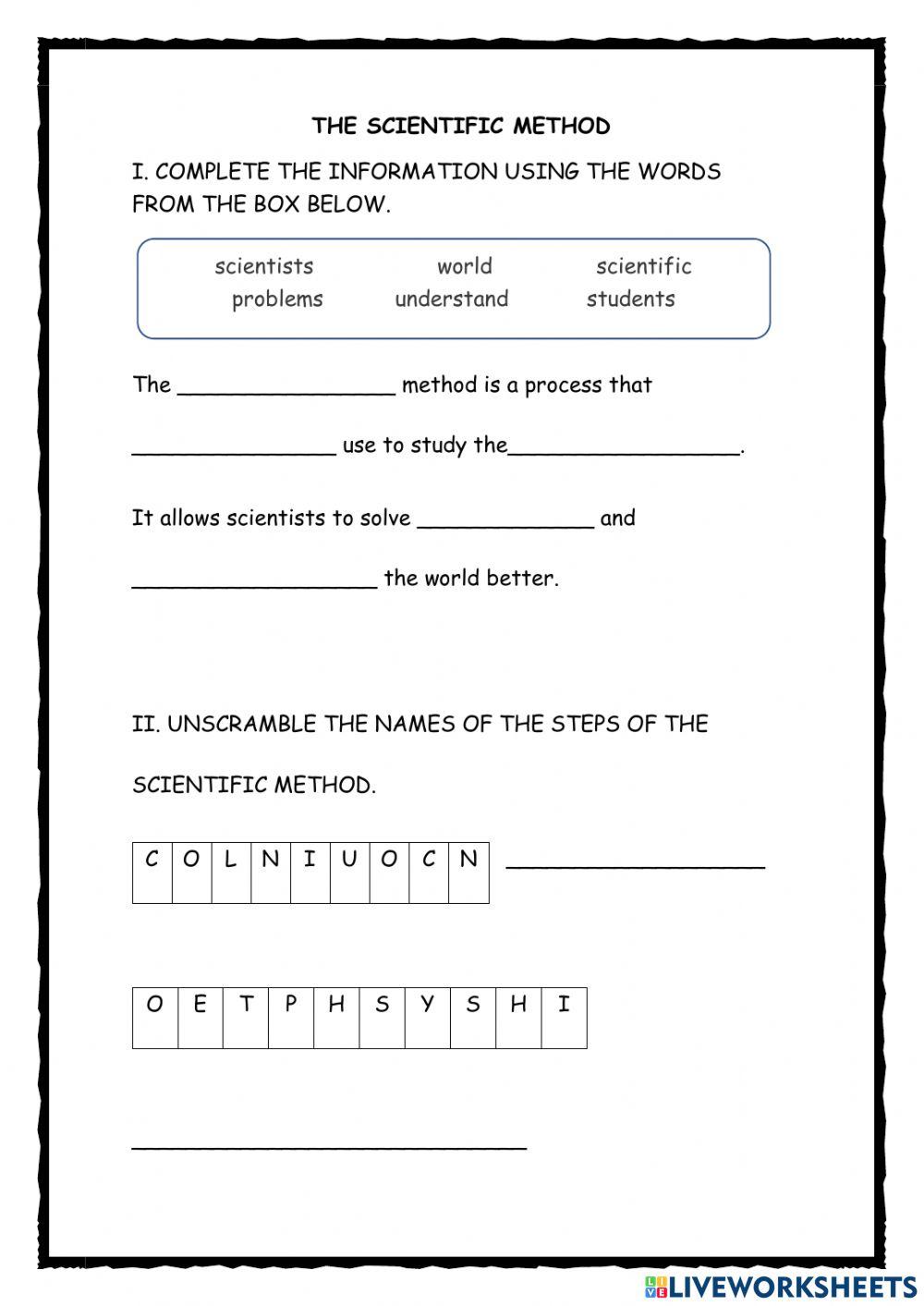 The scientific method The scientific method