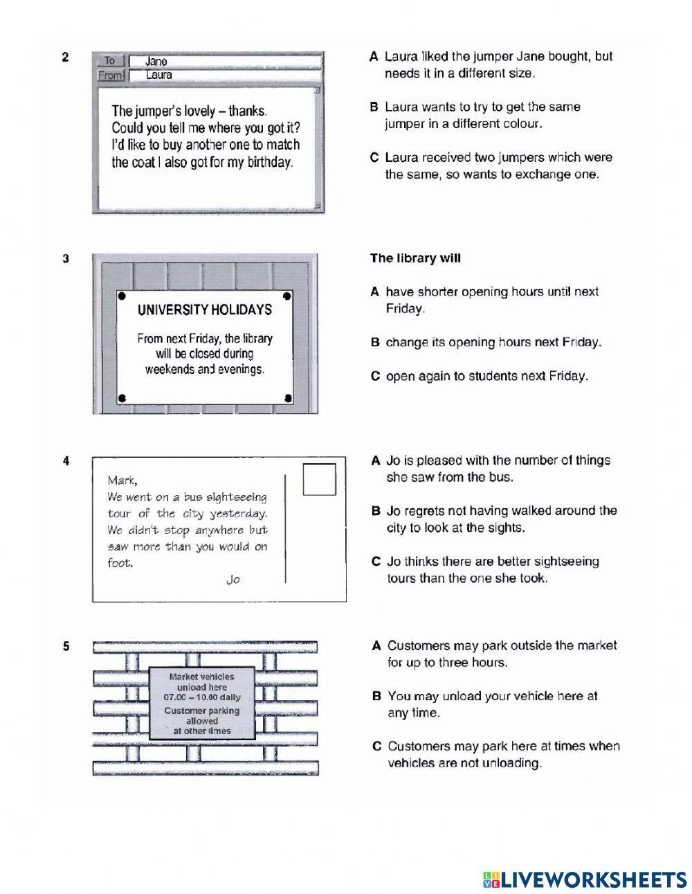 Pet reading test 1(part 1)