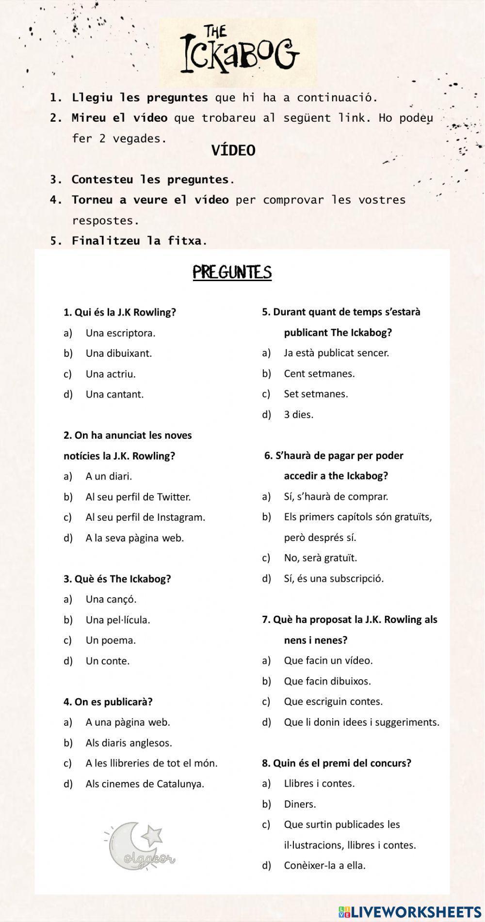 Comprensió oral harry potter