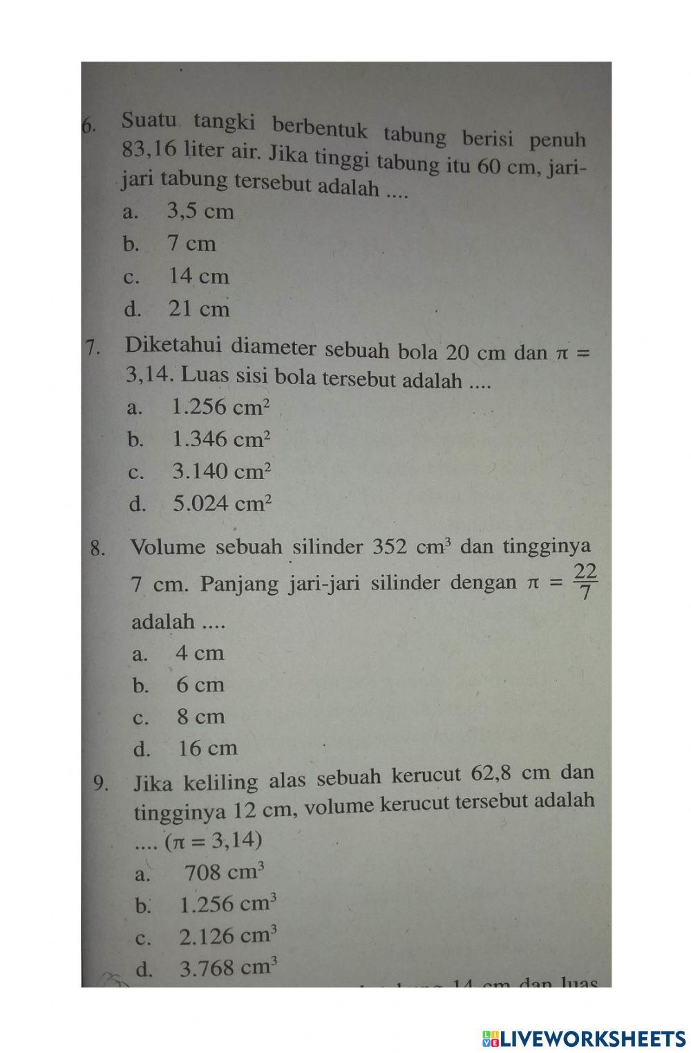 Uji komp bangun ruang sisi lengkung