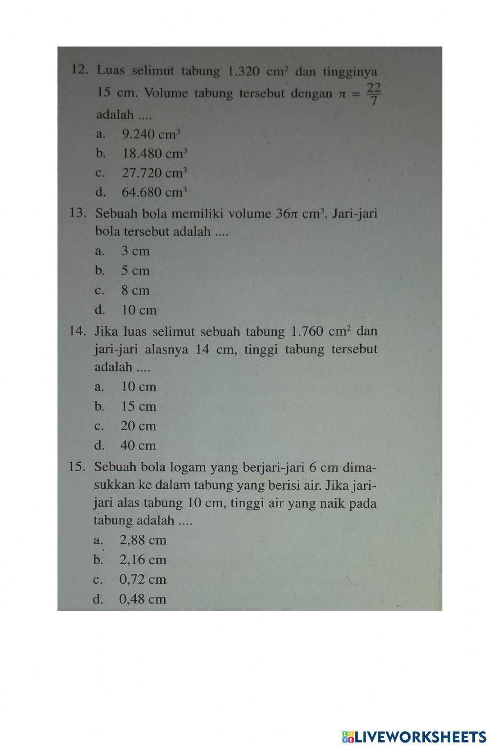 Uji komp bangun ruang sisi lengkung