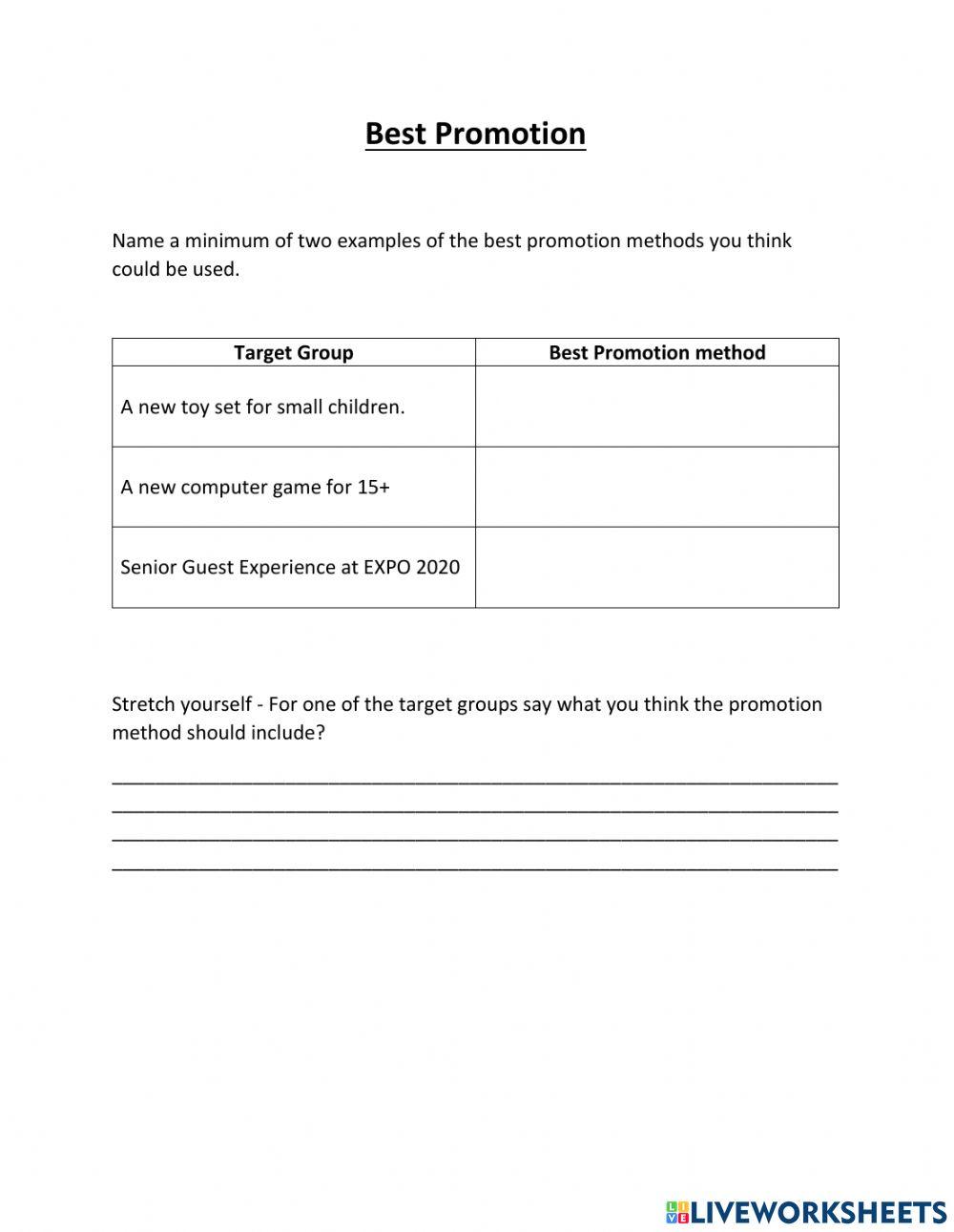 best-promotions-stretch-online-exercise-for-live-worksheets