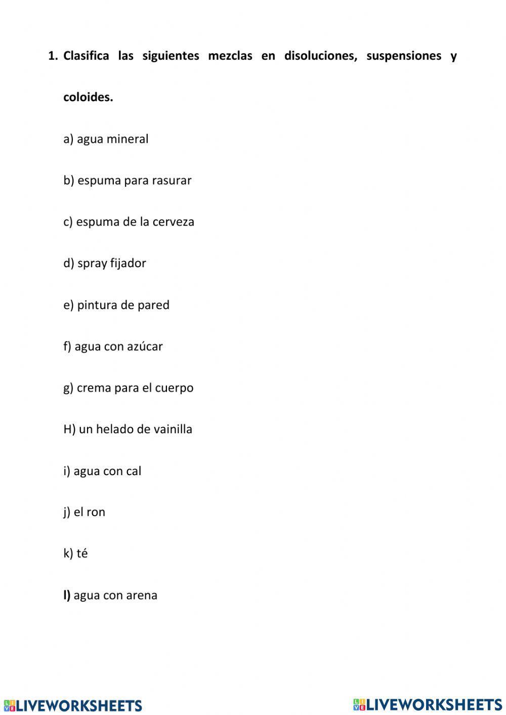 Disoluciones, suspensiones o coloides