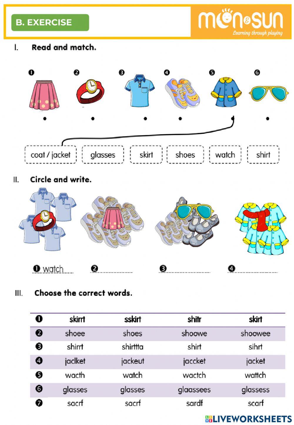 Clothes 2 pre-Starters