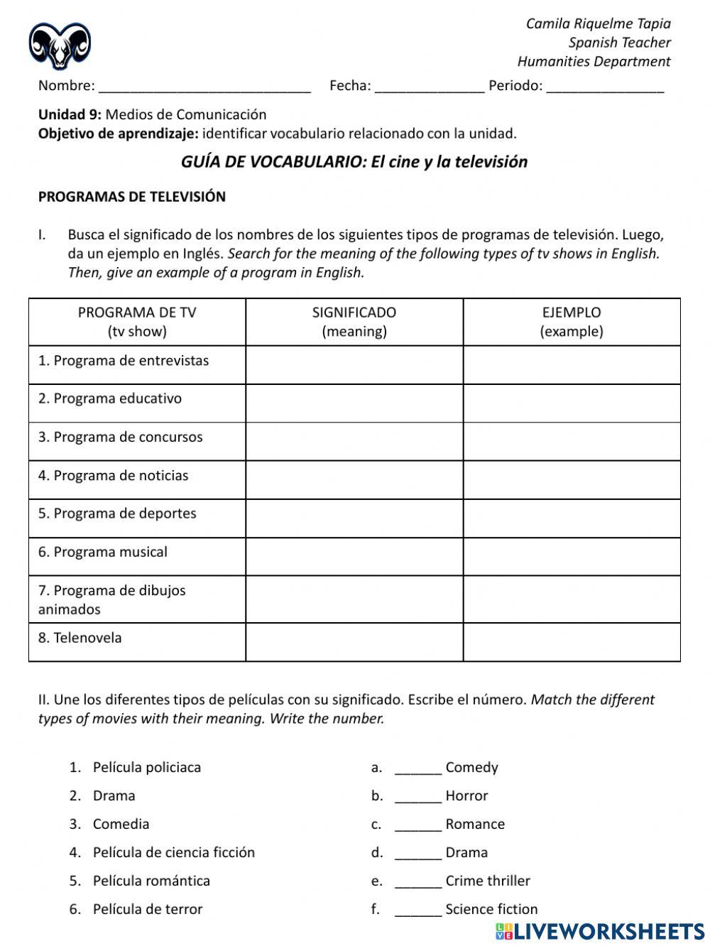 TV shows and movie genres