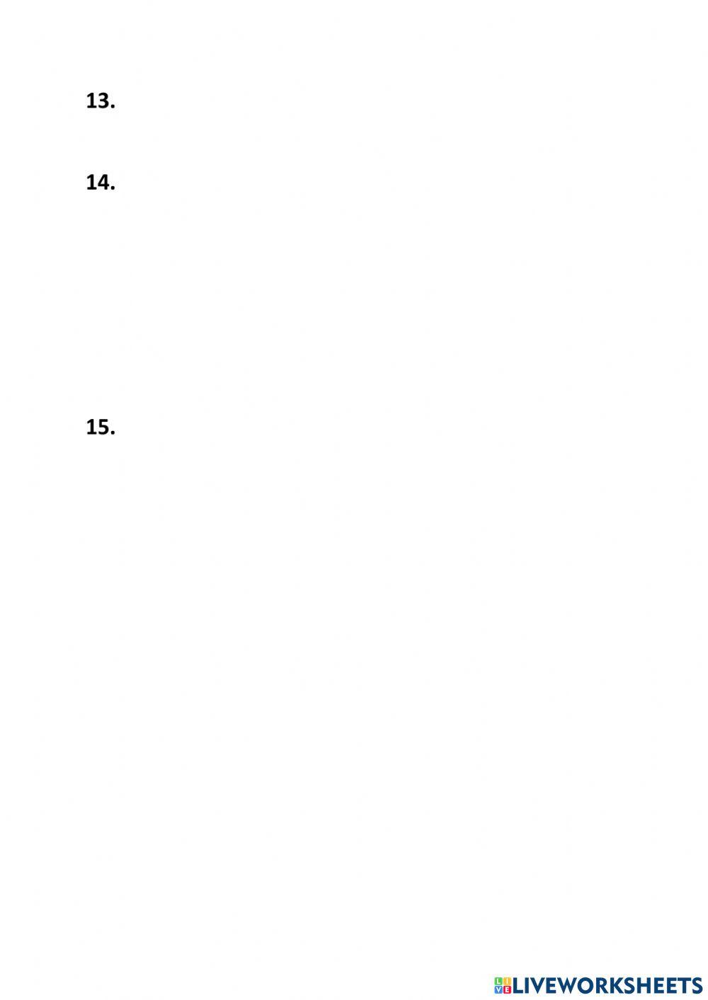 Summary Questions 6 - 15