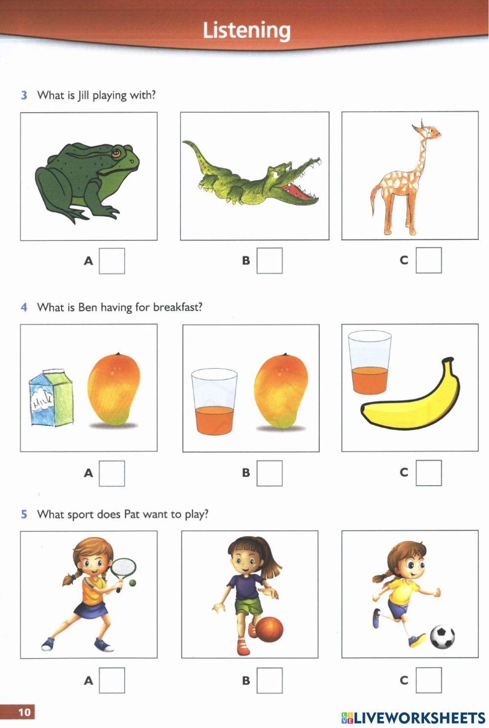 Listening, Reading and Writing