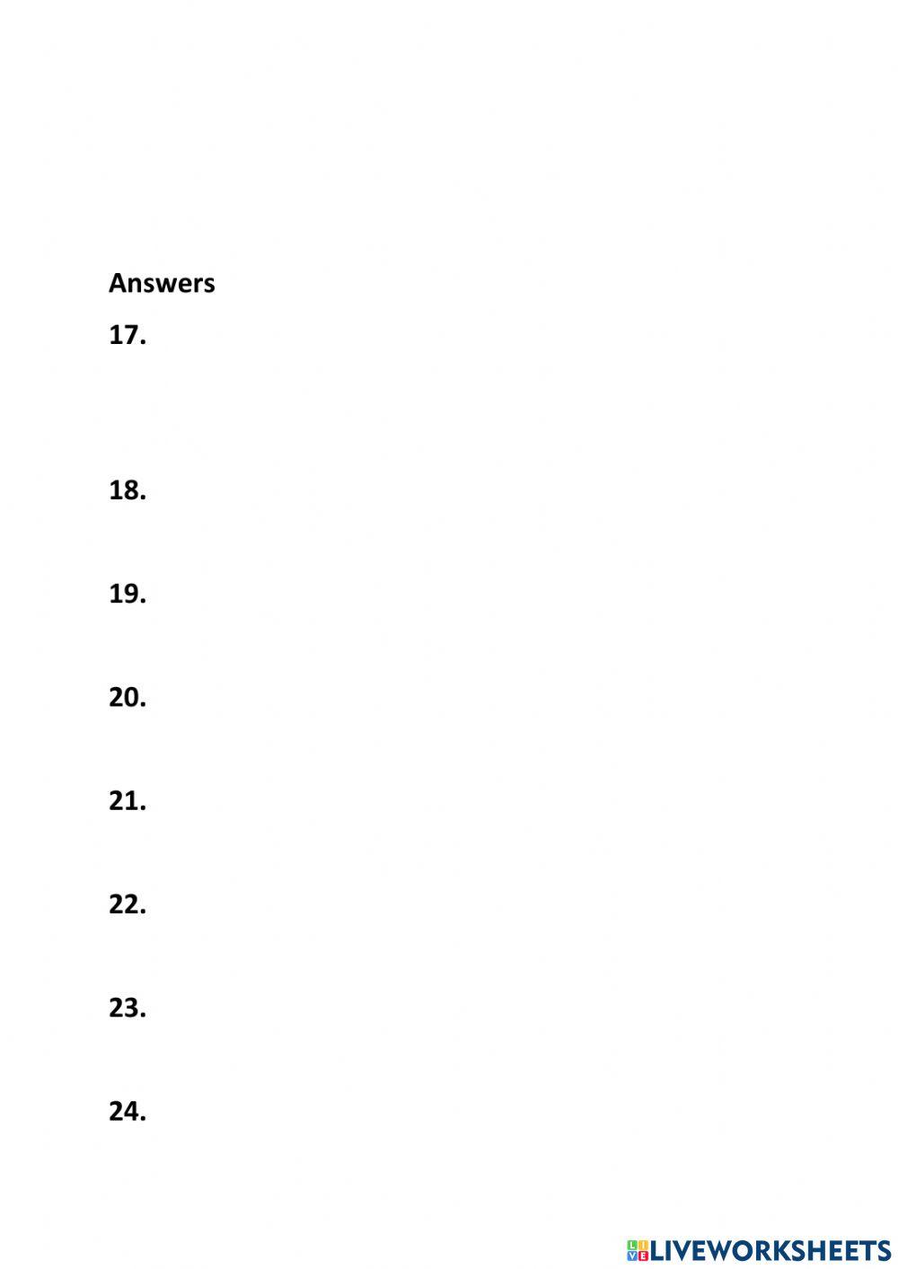 Summary Quesyions 17-27