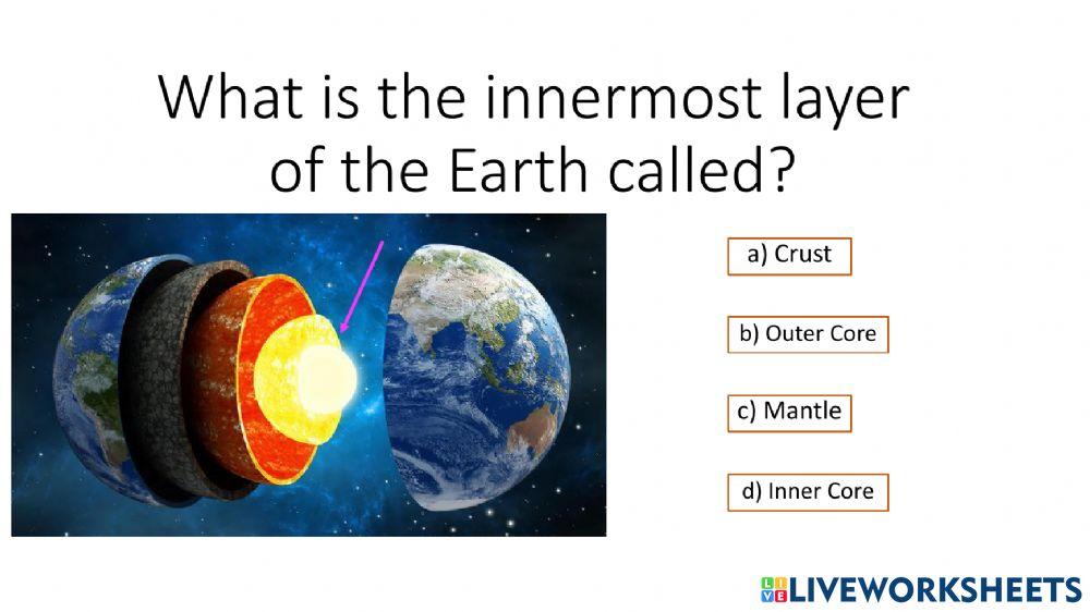 The layers of the earth