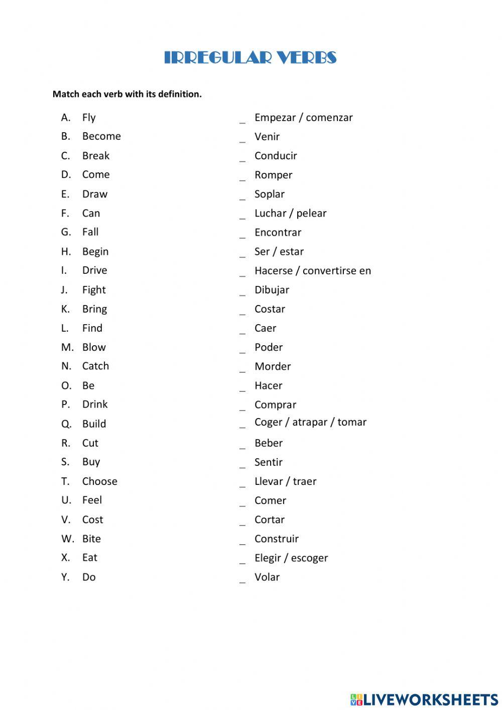 25 Irregular Verbs