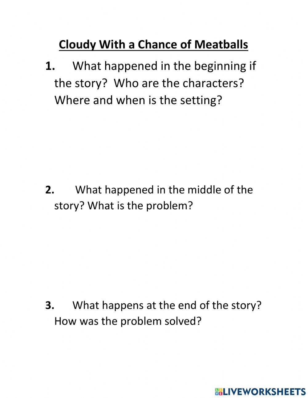 Cloudy with a chance of meatballs