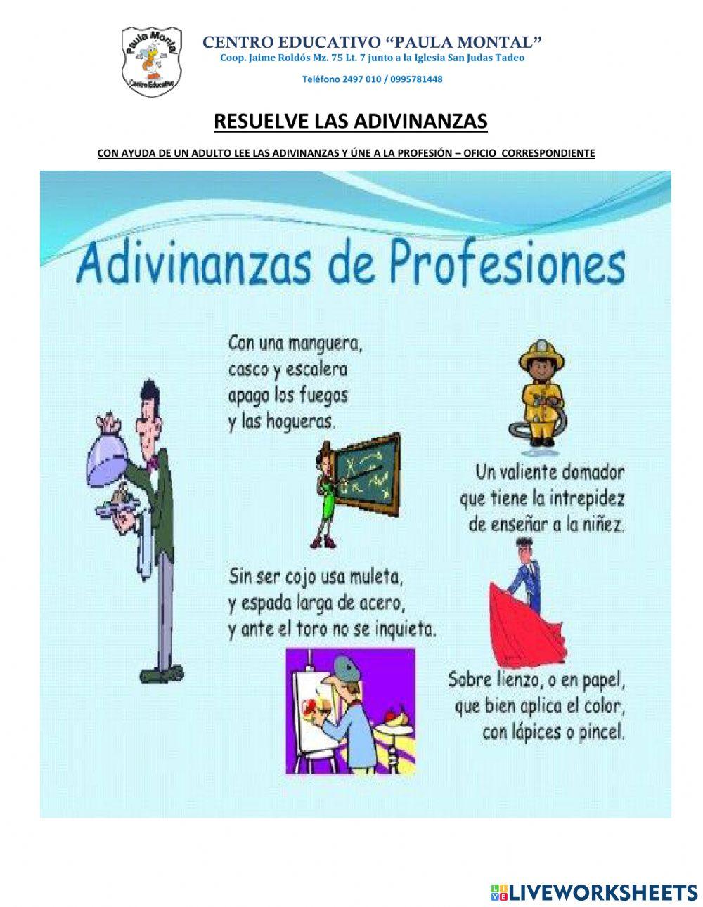 Adivinanzas oficios- profesiones