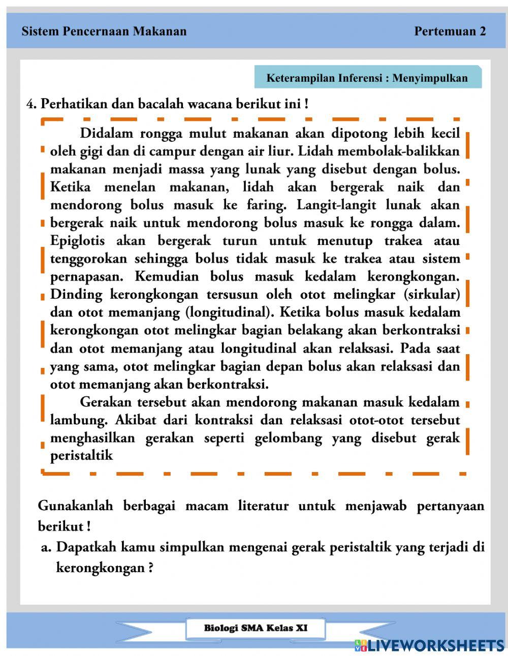 Pertemuan 2 (lkpd sistem pencernaan)