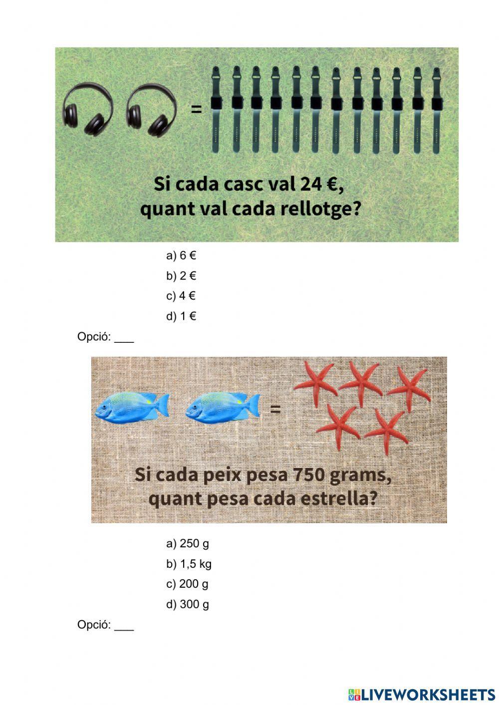 Problemes d'equivalències