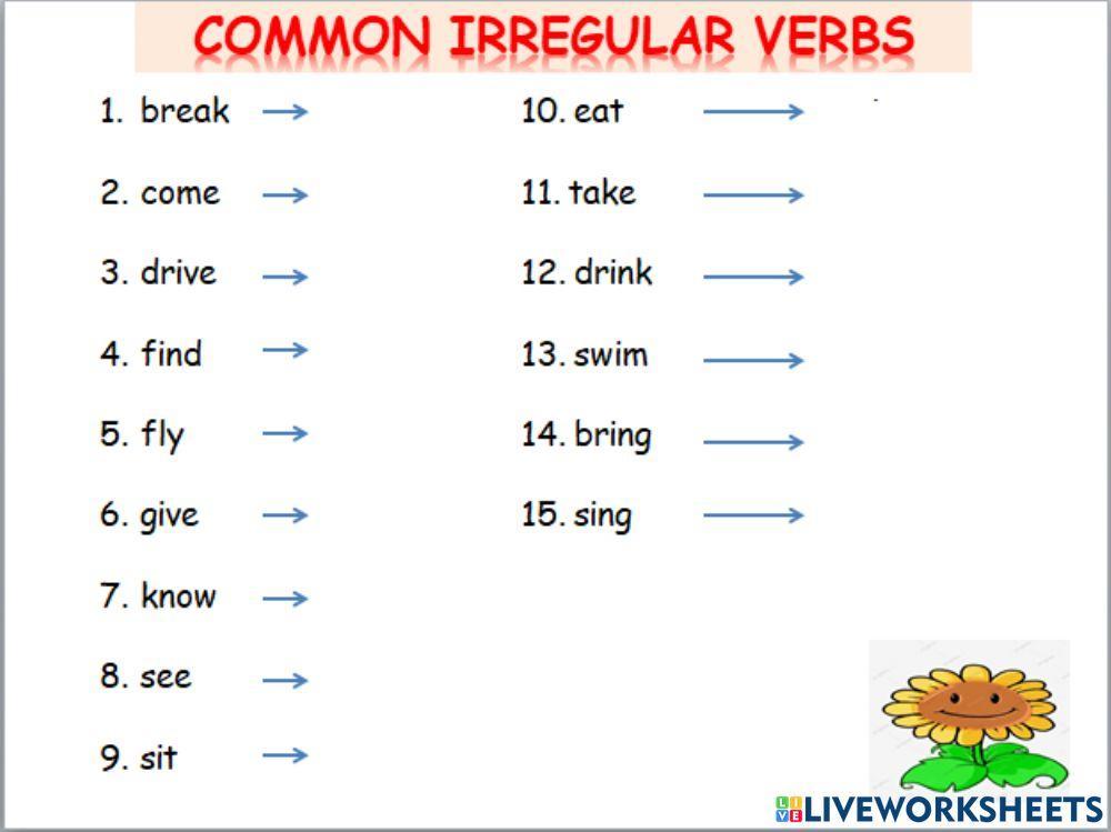 Irregular verbs- grade 3