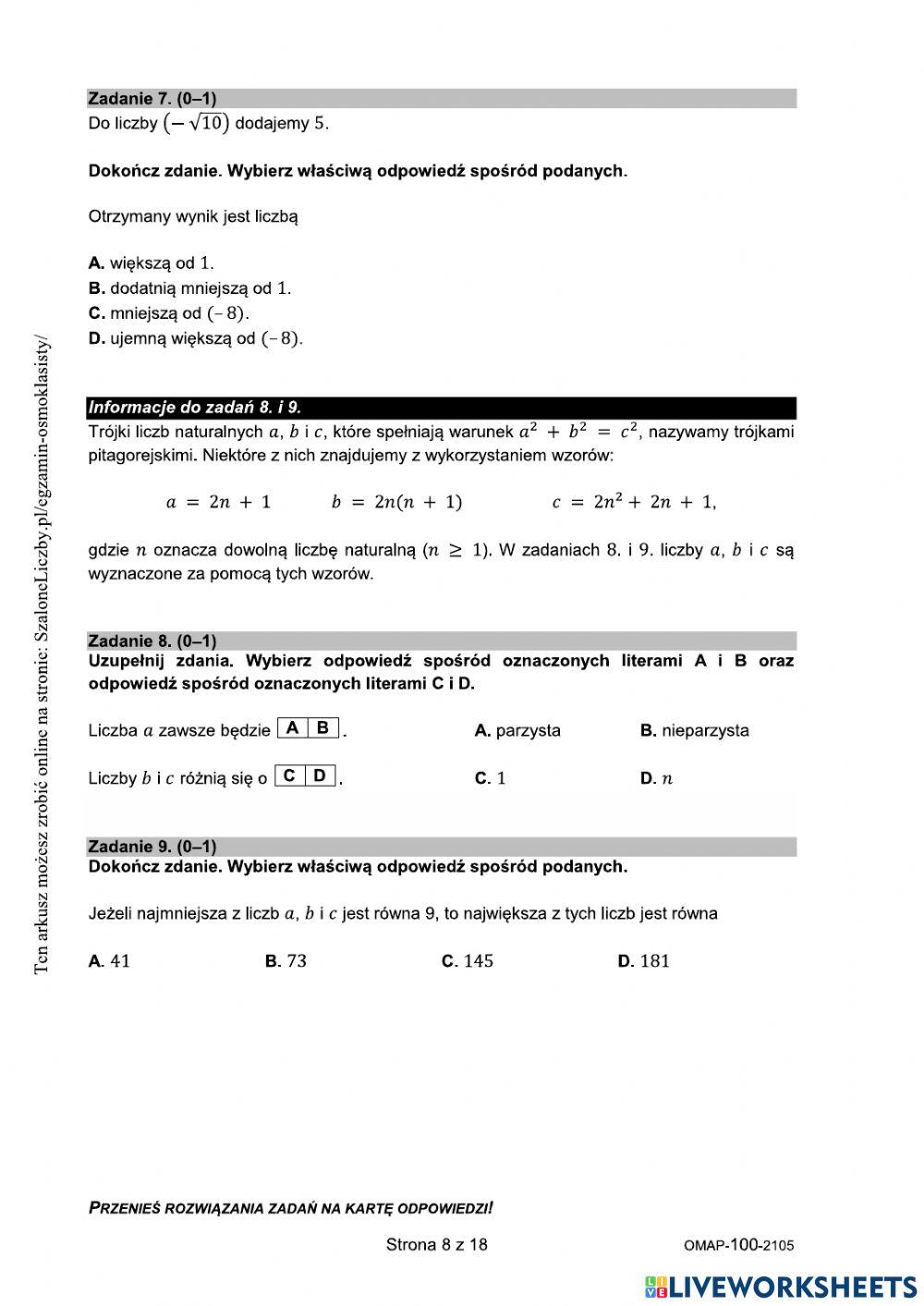 Egzamin klas ósmych