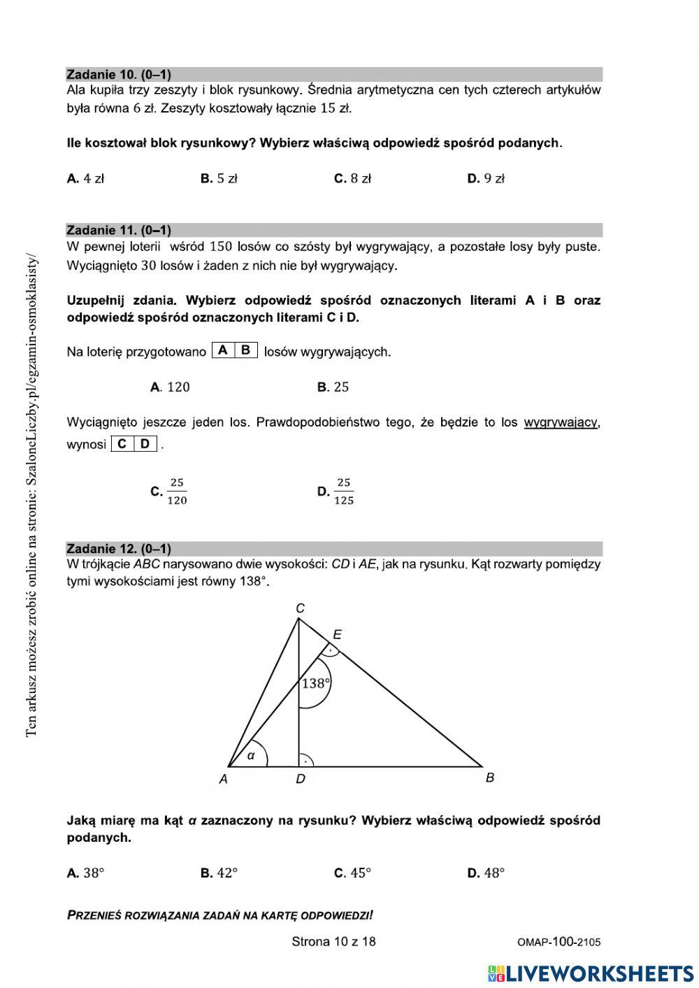 Egzamin klas ósmych