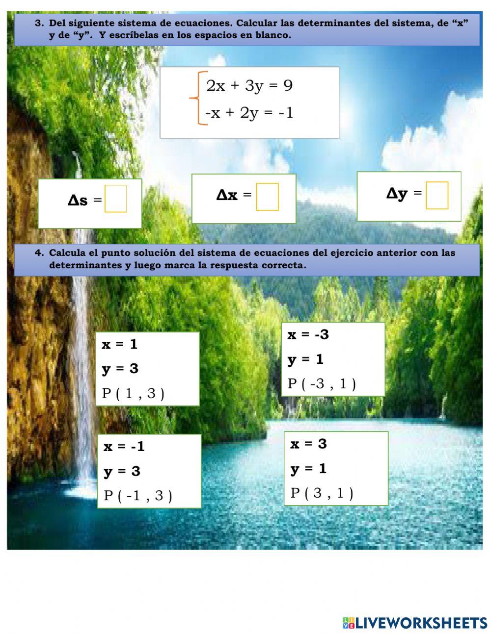 Sistema de ecuaciones 2x2