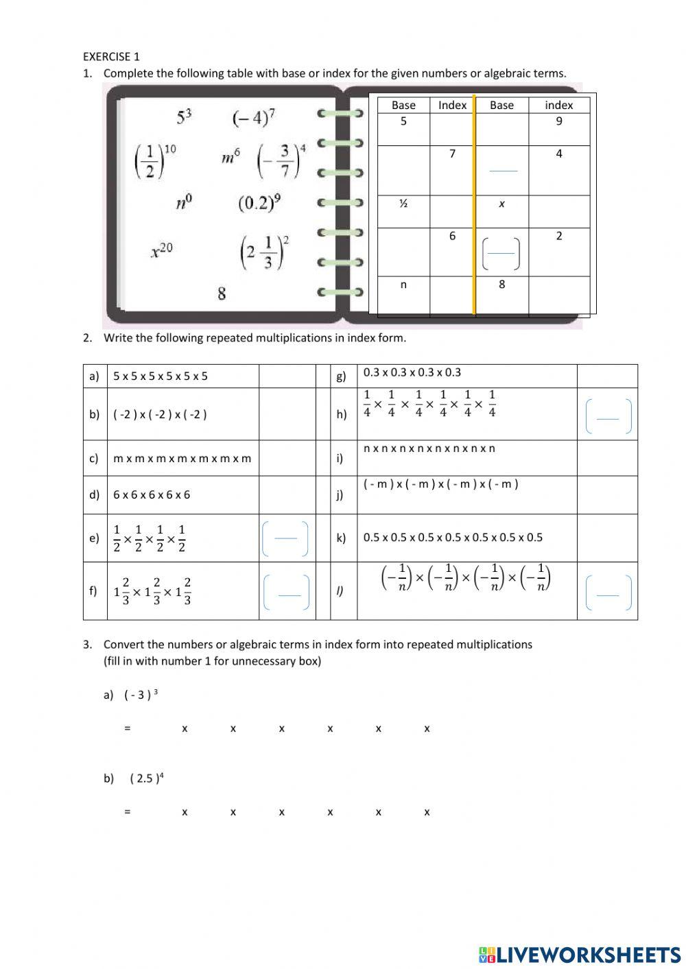 Law of index 1