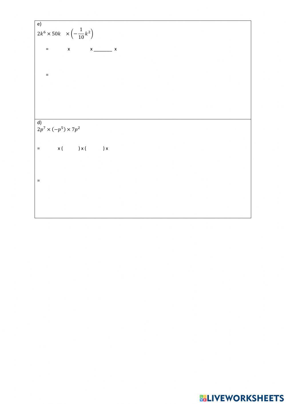 Law of index 1 Law of index 1