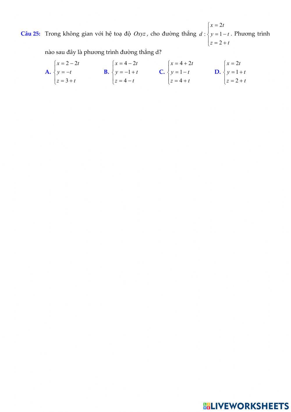Chủ đề. Phương trình đường thẳng