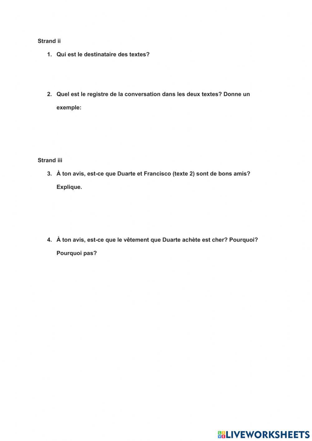 Reading comprehension