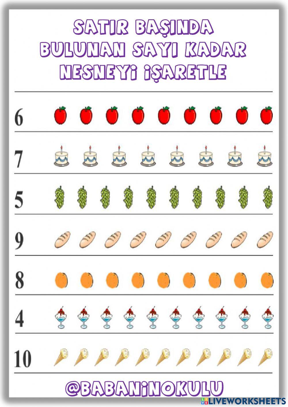 SAYI-NESNE İLİŞKİSİ SAYI-NESNE İLİŞKİSİ