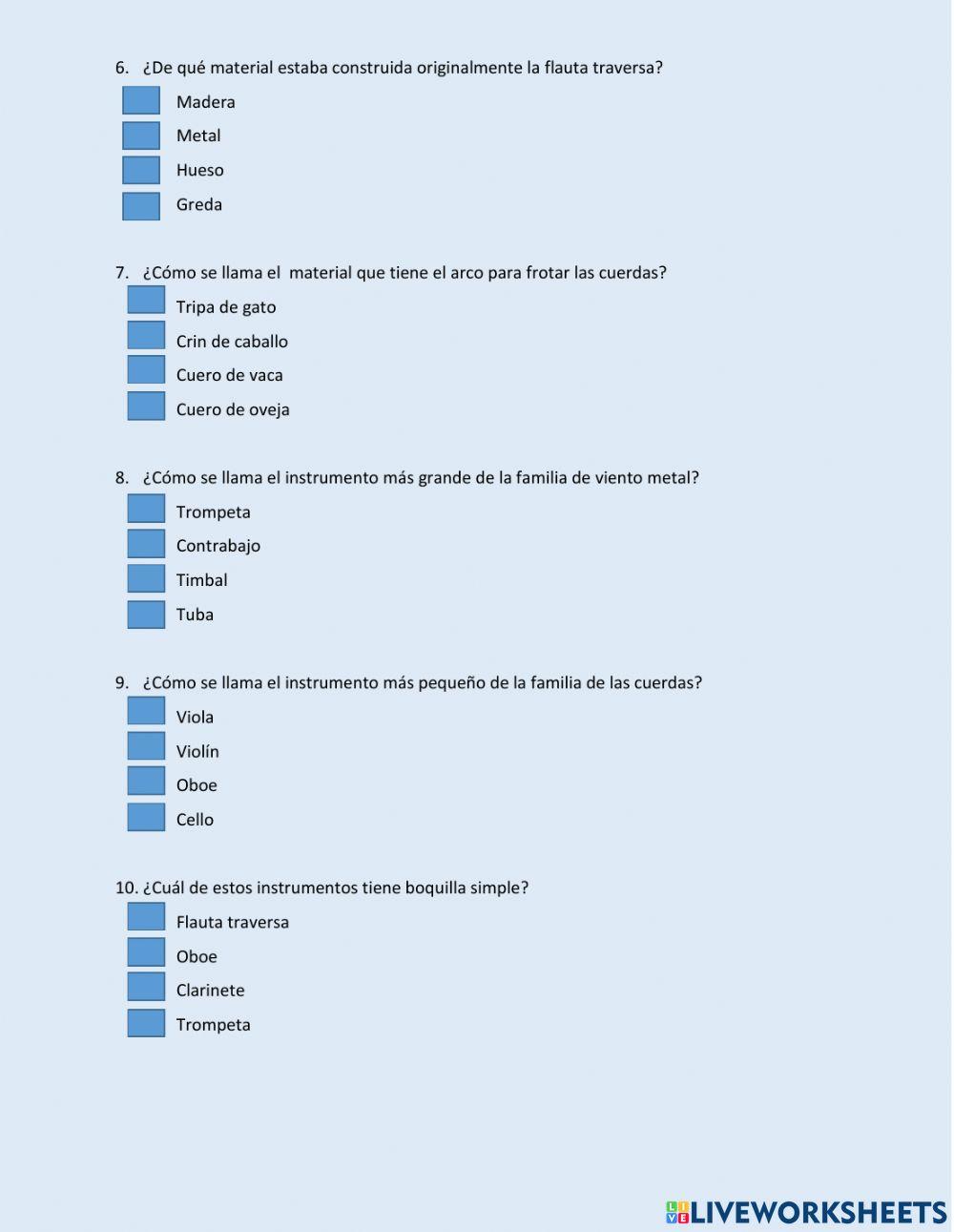 Instrumentos de la orquesta